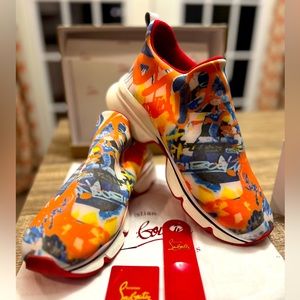 Christian Louboutin Neoprene Sock Space Run Donna Flat Sneaker 39